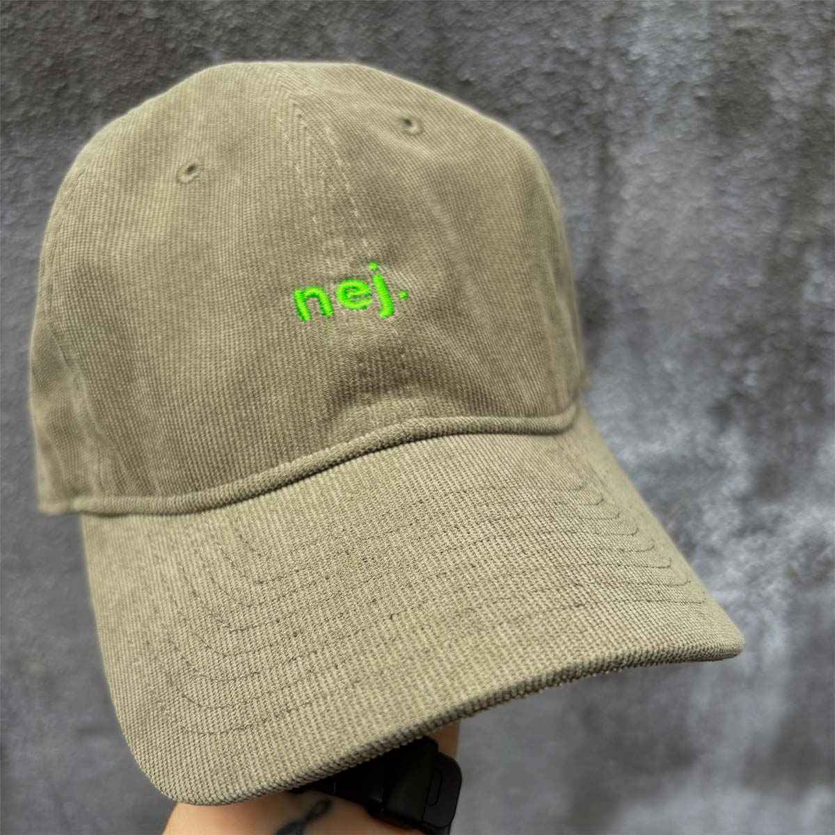Nej. hat | Fløjl grøn dad cap - kun 1 stk!