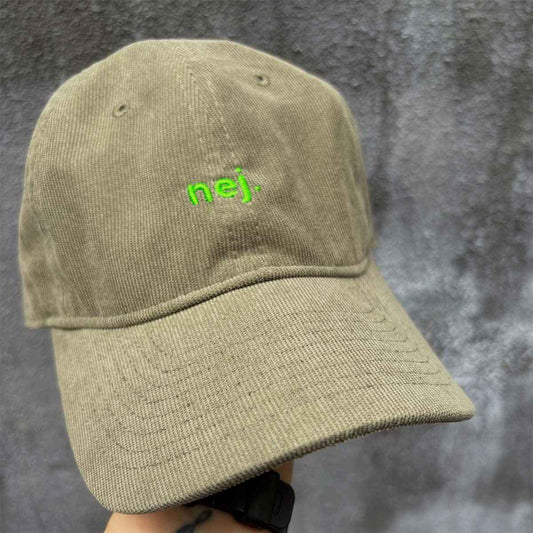 Nej. hat | Fløjl grøn dad cap - kun 1 stk!