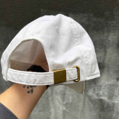 Nej. hat | Hvid dad cap destroyed - kun 1 stk!